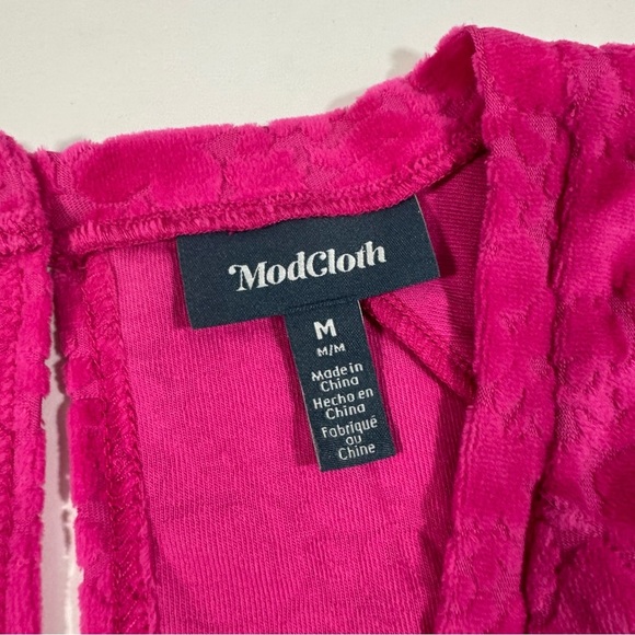 New ModCloth Beach Chaser Velour Romper Sweet Berry - Picture 7 of 10